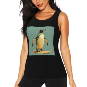 trendy-penguin-print-sleeveless-t-shirt