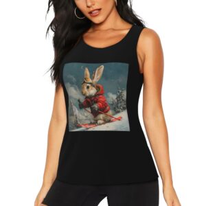 winter-skiing-bunny-print-sleeveless-t-shirt