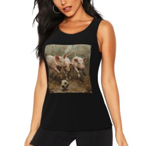 three-little-pigs-playing-soccer-print-sleeveless-t-shirt