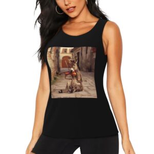 street-violin-playing-donkey-print-sleeveless-t-shirt